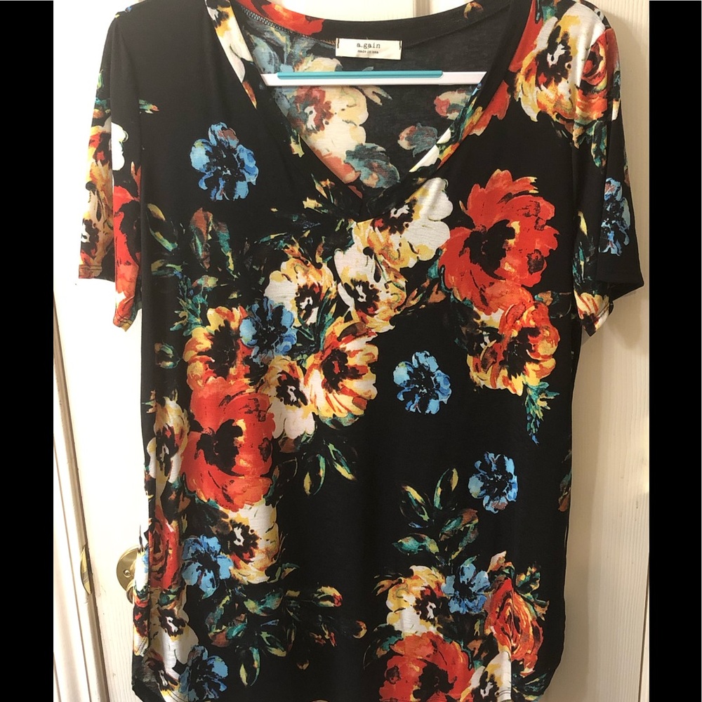 Black Floral Tee